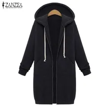 Oversized 2017 Autumn ZANZEA font b Women b font Casual Long Hoodies Sweatshirt Coat Pockets Zip