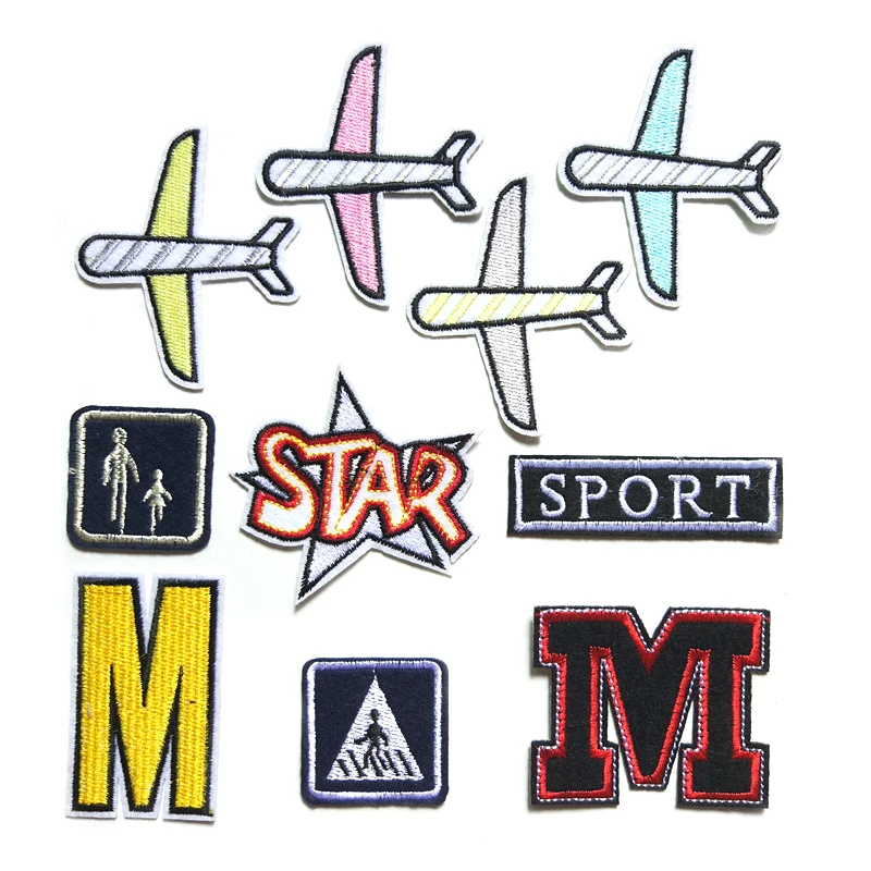 2018 Letter Embroidery Patches Airplane Decoration Fine clothes Pants and hats patch D-002
