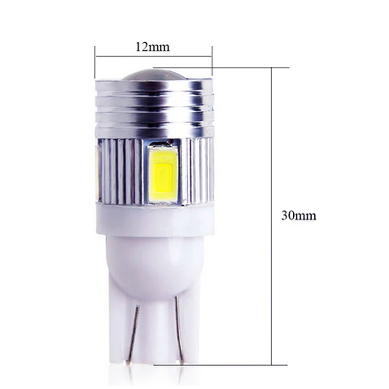  T10 5630 6SMD 194 168 W5W Universal Car Wedge Light with Projector Lens Lamp (2)