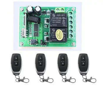 

best! universal DC12V 2CH RF Wireless Remote Control System teleswitch 4 x transmitter with 1 receiver for gate /radio receiver