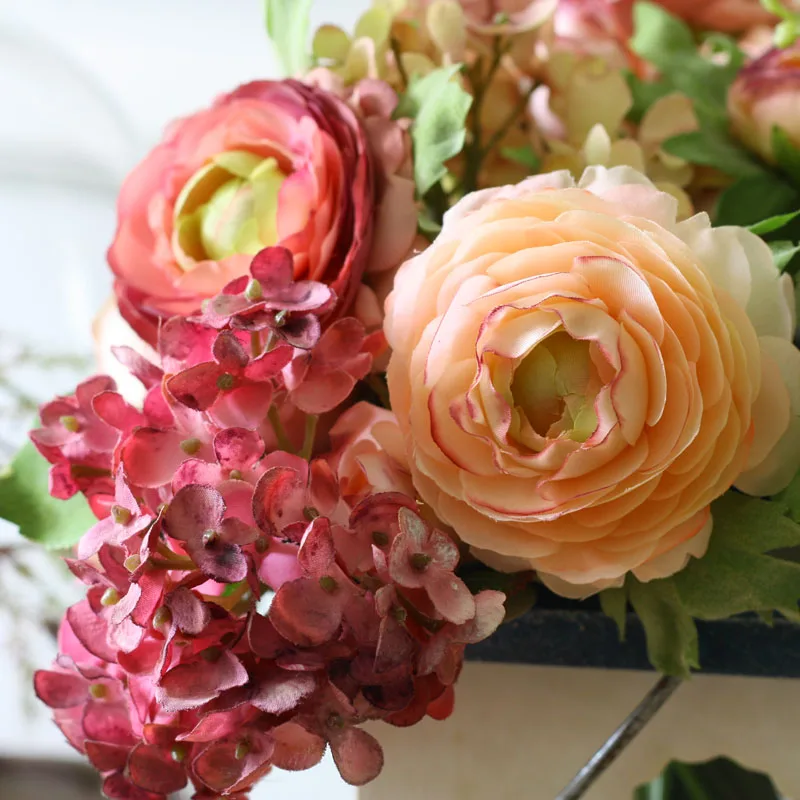 Free Shipping Fashion Rustic Artificial Bouquet Flower Dining Table Hydrangea Bride Hand Free Shipping Fashion Rustic Artificial Bouquet Flower Dining Table Hydrangea Bride Hand