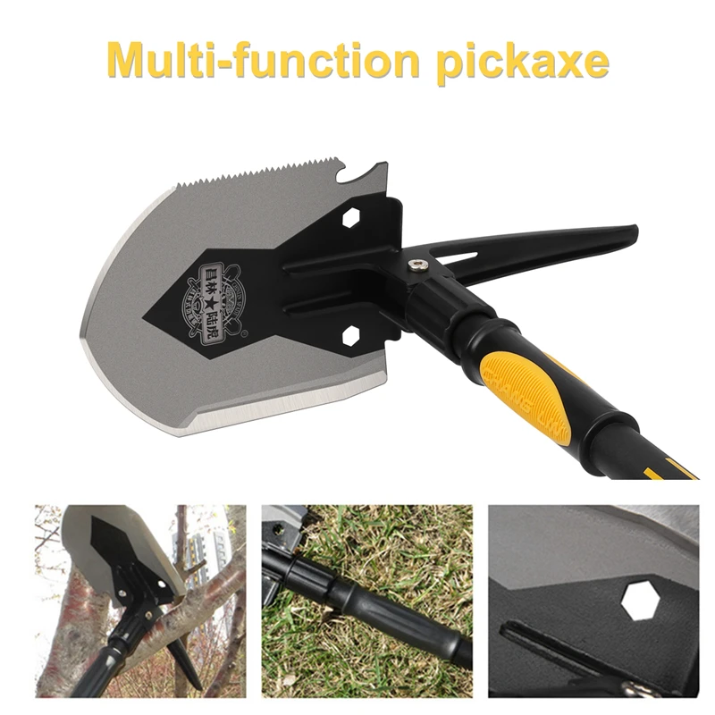 CHANGLIN Multifunctional Camping Shove Military Portable Folding Survival Spade Trowel Dibble Pick Emergency Garden Outdoor Tool