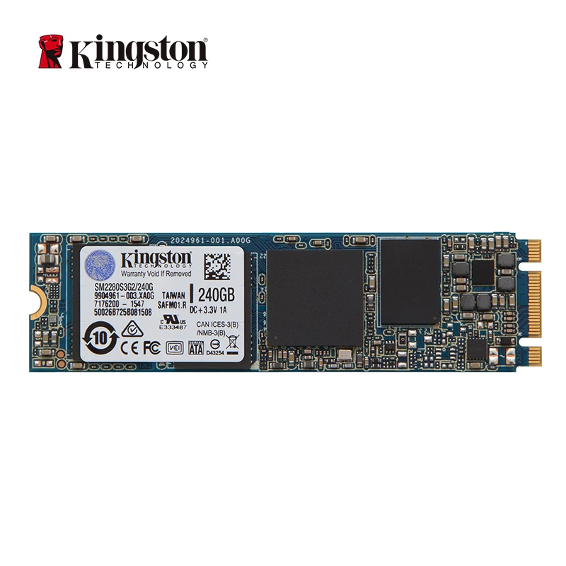 Kingston SSD SSDNow M.2 SATA G2 диск 120 ГБ 240 обеспечивает экономию места • регистронезависимый дизайн подходит для ультра-thincomputing приложений