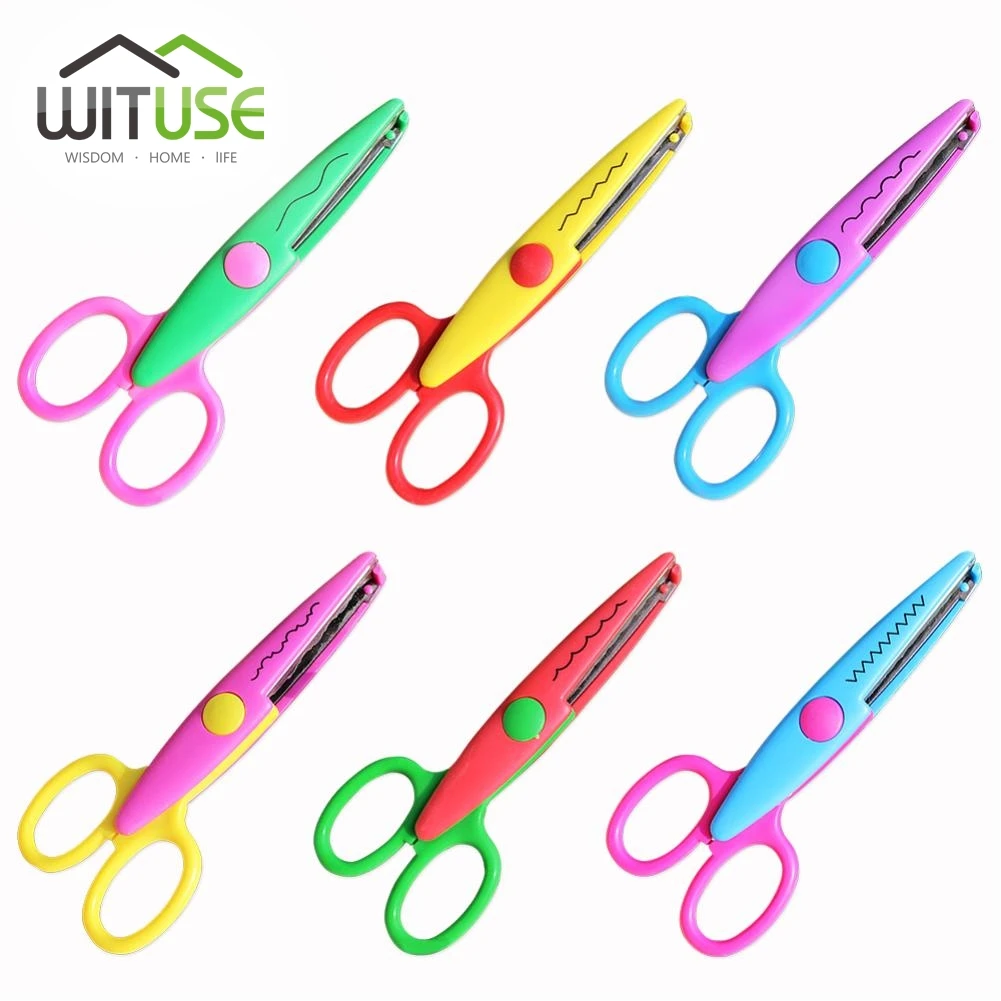 

WITUSE Decorative Diy Zig Zag Sewing Scissors Mini Curly Shears Creative Edge Wave Flower Tesoura For Crafts Fabric