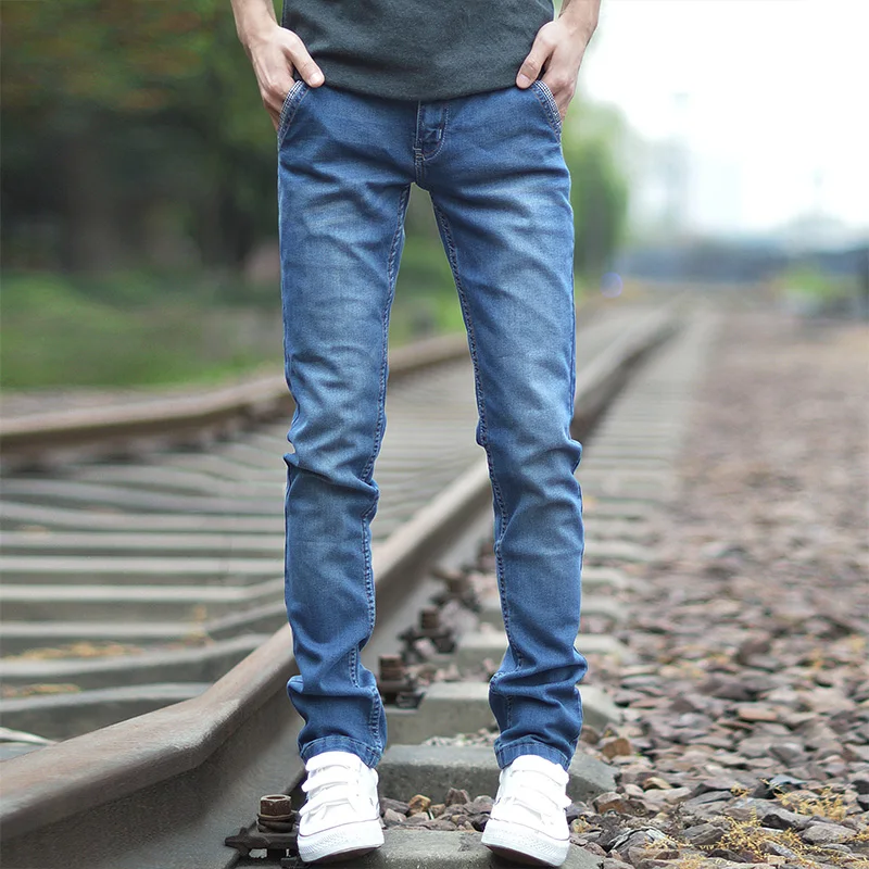 Korean Style Denim Jeans Men Pants Classic Blue Mens Skinny Jeans Homme