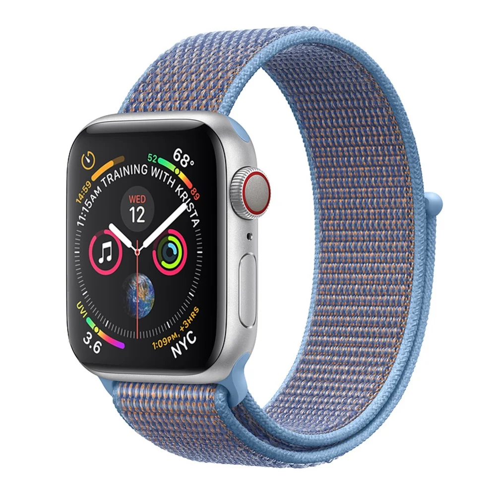 Нейлоновый ремешок для Apple Watch band 4 44 мм 40 iWatch 42 38 Спортивная Петля Браслет watch 3 2 1