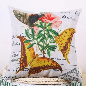 

Custom Made Cushion Cover Pillow Case Seat Lumbar Envelop for Sofa Linen Cotton 45*45cm 55*55cm Butterfly Green Leaf