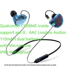 PIZEN APTX AAC Bluetooth Wireless adapter 2PIN MMCX Cable with lossness APT-X mic For Shure/Westone/JVC/FiiO UE TF10 TRN tfz bgvp m1 apt x bluetooth v4 2 cable for mmcx earphones hifi 8 core occ silver plated cable with microphone for shure for ue