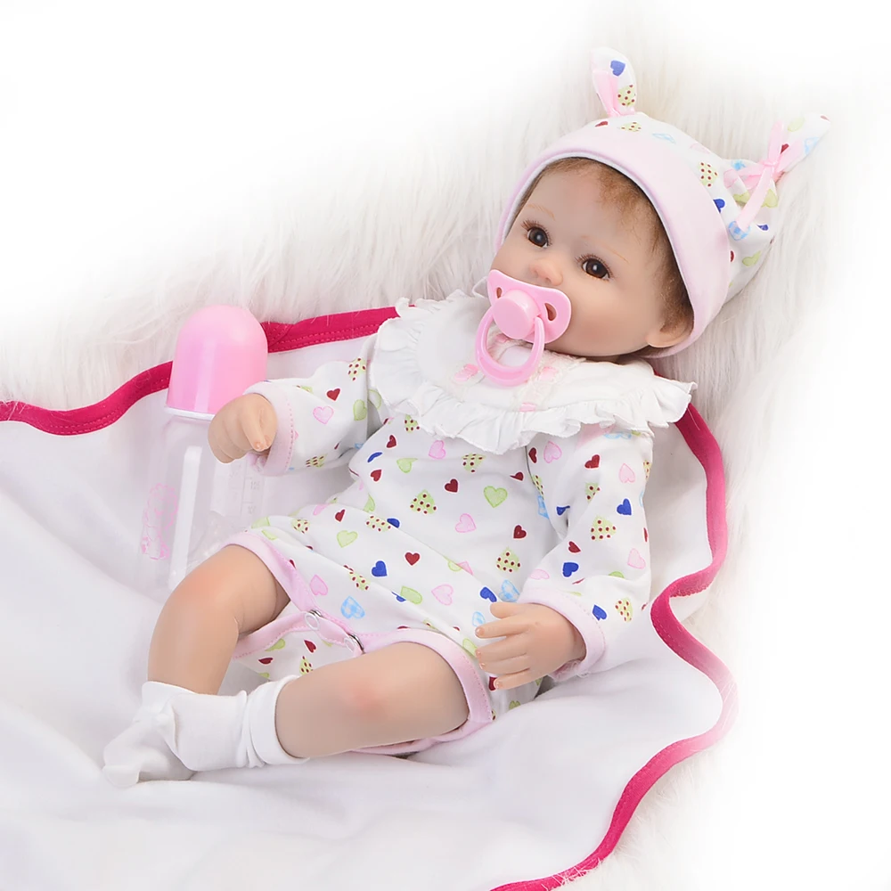 

Realistic Doll Reborn 17 inch lovely Newborn baby girl soft silicone Babies kids birthday xmas gift