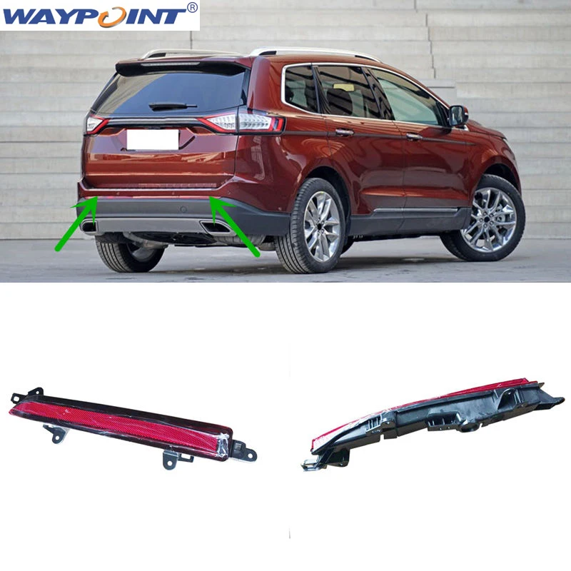 

2PCS Housing Red Lens Rear Bumper Fog Lamp Lighting For Ford Edge 2015-2016 A
