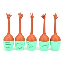 Длинные фильтр ладони Дизайн свободные Чай листьев Фильтр Травяные специи для заварки обрабатываются инструменты фильтр аксессуары Рождественский подарок 5 видов стилей