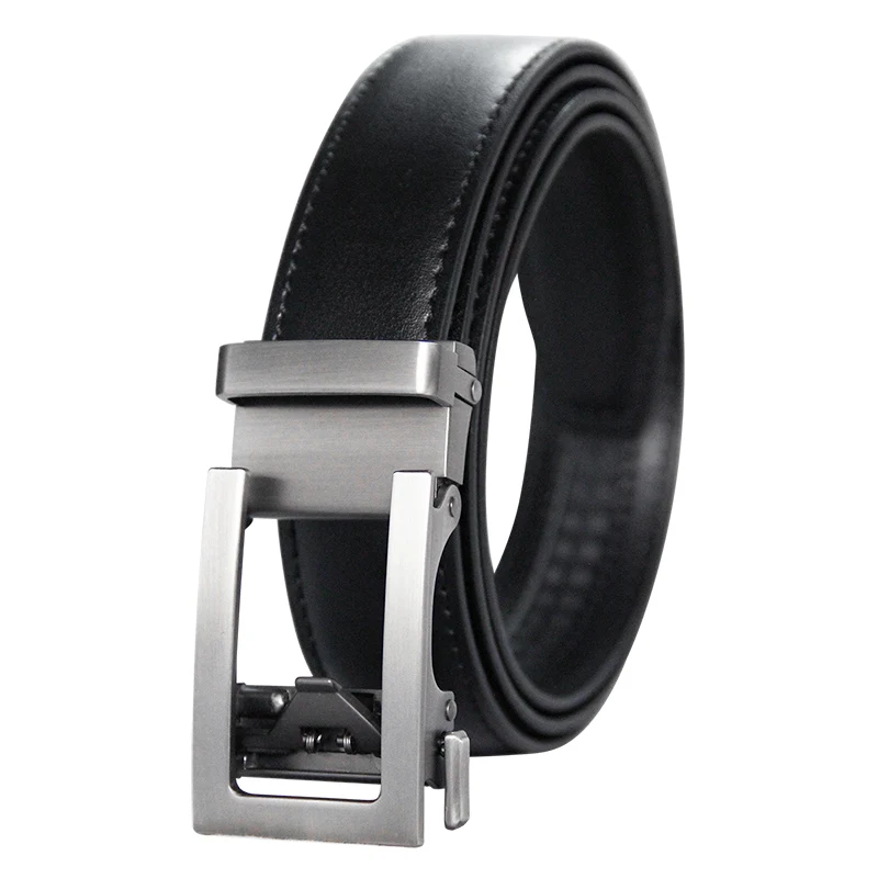 

Mens High Quality Genuine Leather Belt-Ratchet Automatic Buckle Men Belt Popular Business Casual Male Belts Luxury Free Shipping