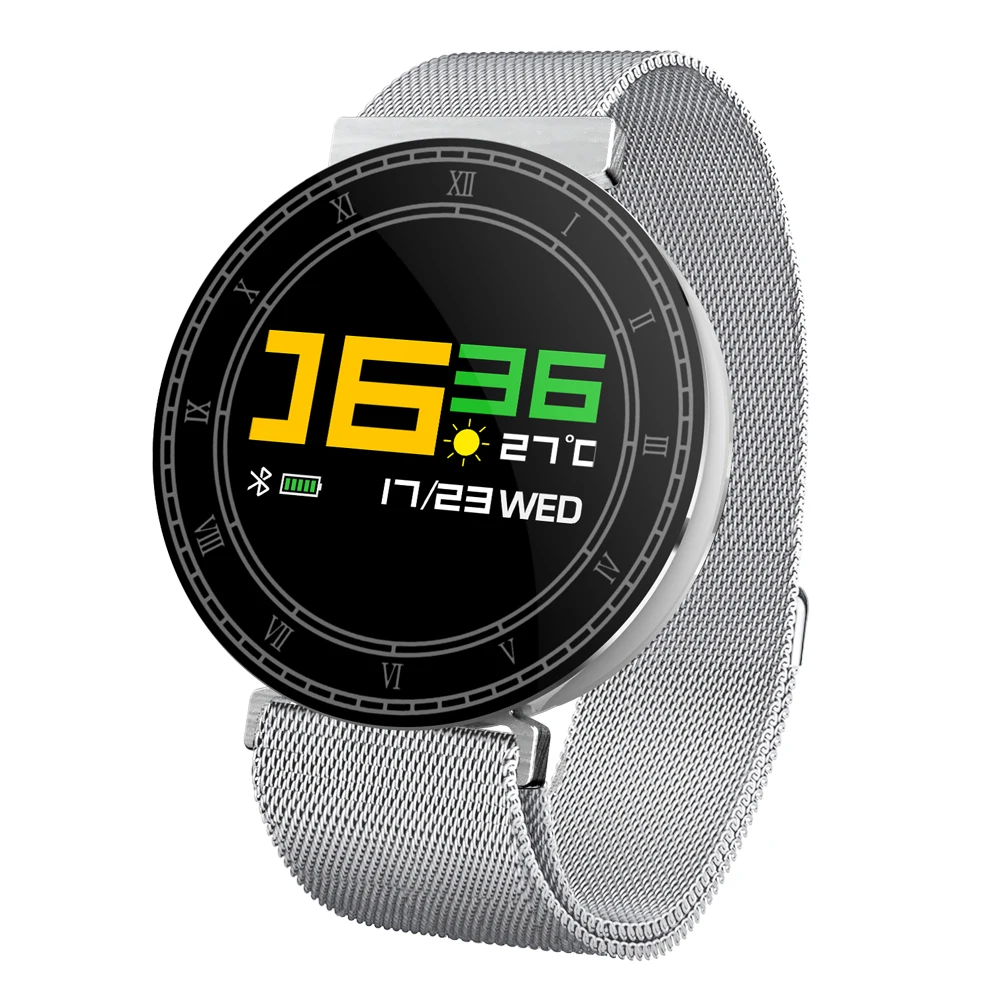 

Fashion trend H1 smart watch color screen all steel design 2.5D arc screen strong light visible Milan fine steel with gift level