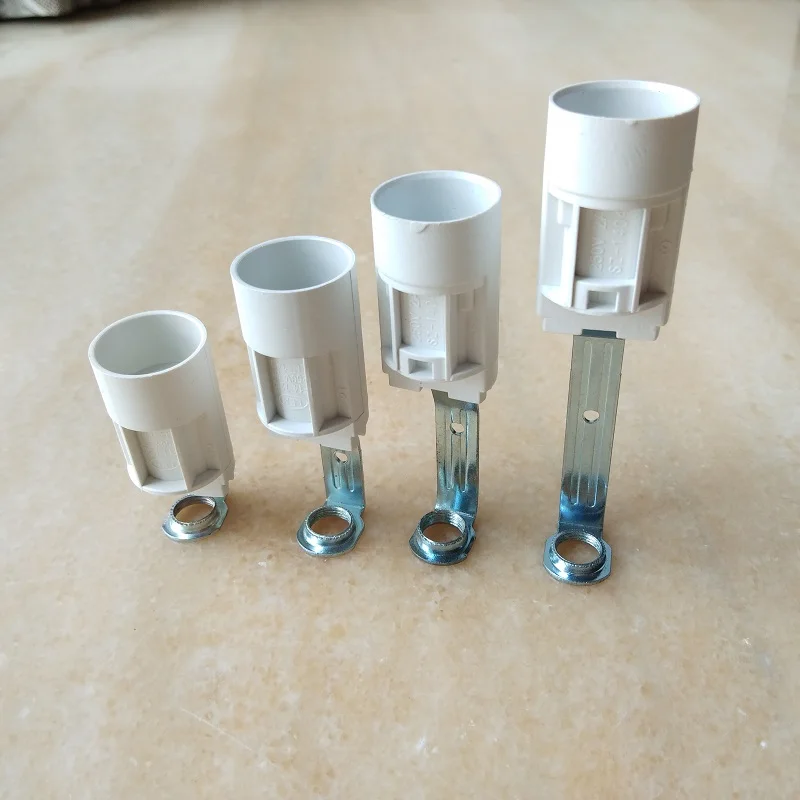 10pcs/lot E14 53mm/70mm/80mm/100mm height Plastic chandelier lamp holder, lamp accessories Candle base socket 110v 220v led lights lamp holder lamp bulb holder lamp base led lamp base