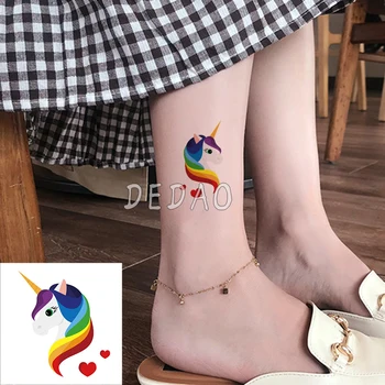 

Waterproof Temporary Tatoo Sticker Fake Tattoo Unicorn Horse Love Heart Tatouage Flash Tatto Tattoos For Kids Girl Women Boy