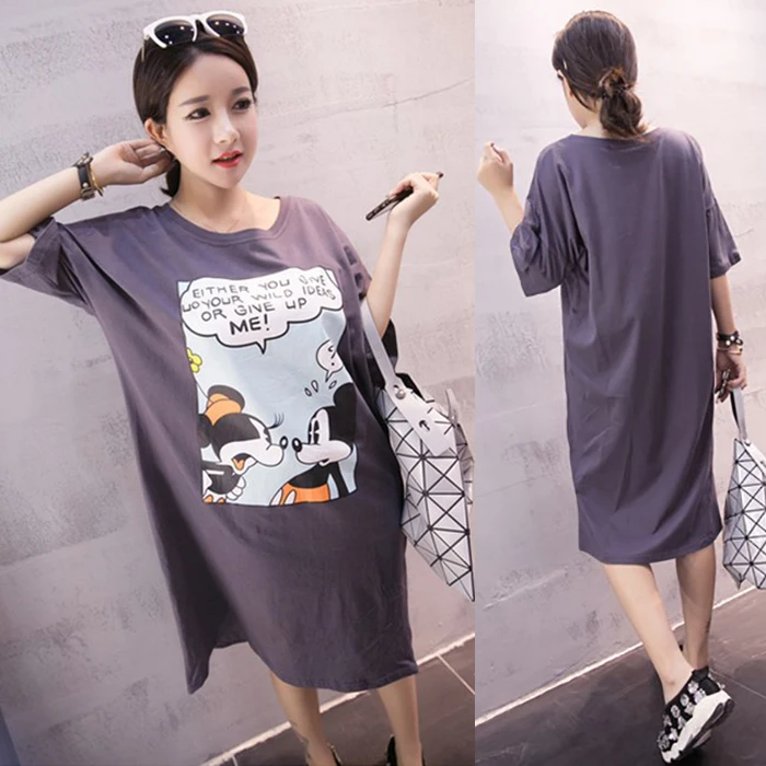 Maternity summer shirt Korean version Spring and Autumn long-sleeved dress loose big yards short sleeve cotton YF159 | Мать и ребенок