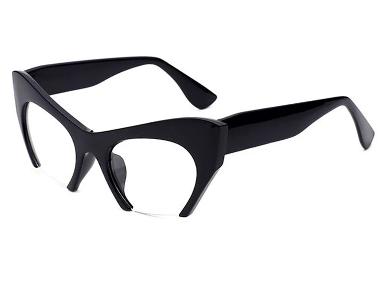 Модные женские классические очки кошачий глаз, новинка, полуоправа, Винтажные Солнцезащитные очки кошачьи глаза, оправа, очки lunetes MA276 - Цвет оправы: C1