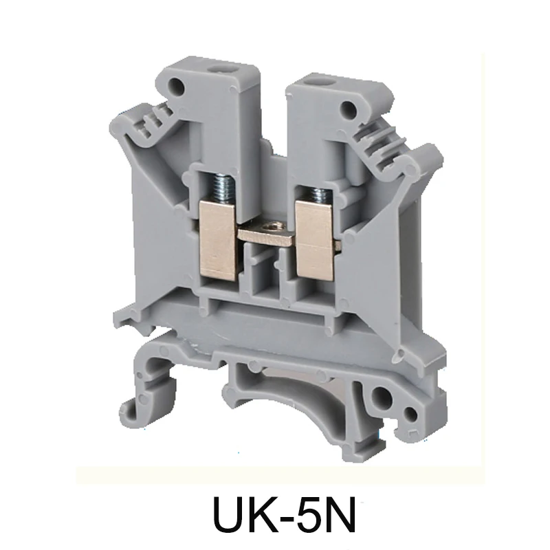 100 шт./лот UK-5N din-рейка Универсальные клеммные коробки винтовая направляющая Универсальный класс клеммные блоки пластина с выступом Wring Row