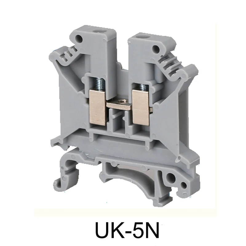 100 шт./лот UK 5N Din Rail клеммные колодки винтовая направляющая универсальный класс