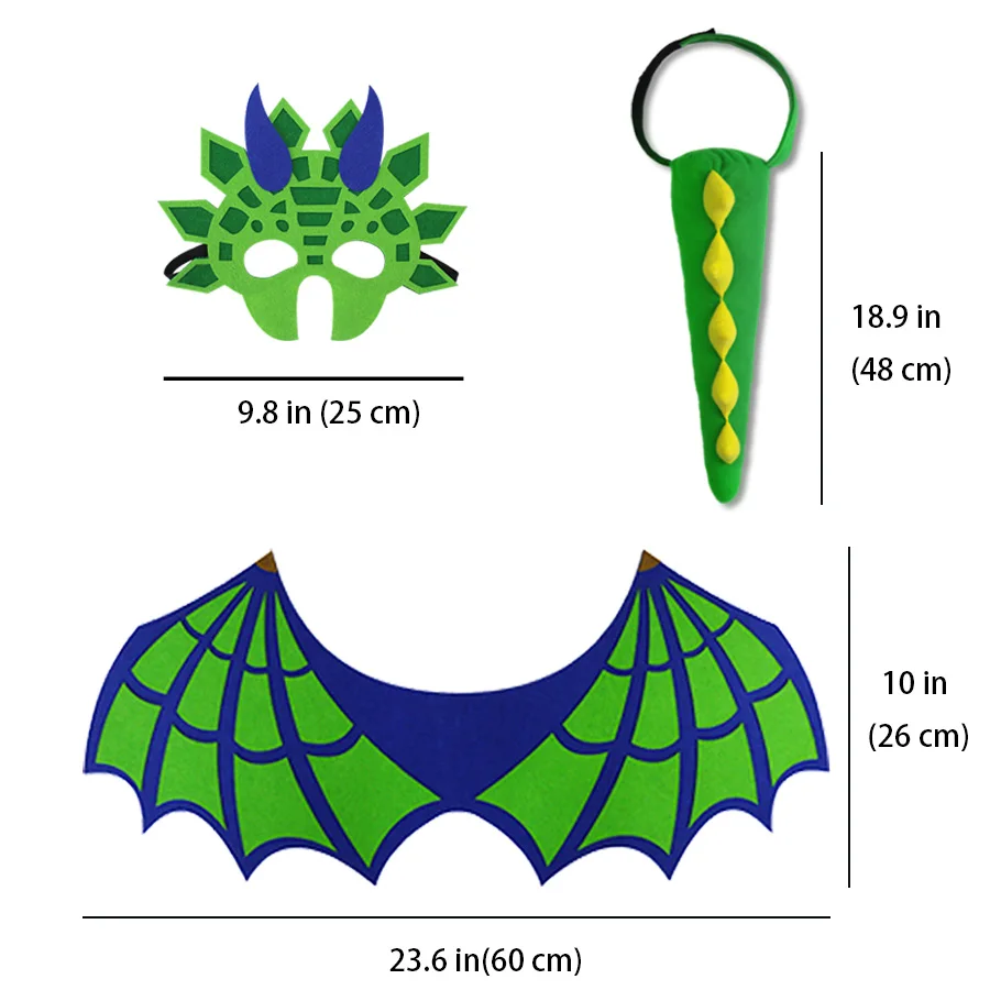 Специальный Зеленый костюм динозавра хвост и крылья маска мальчик темы ролевые игры на день рождения Рождественские подарки костюм динозавра хвост