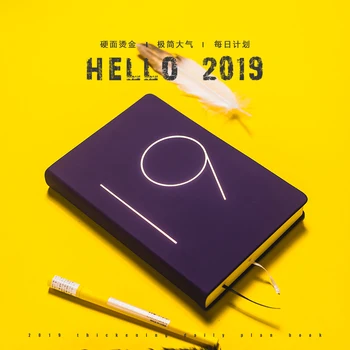 

LANCOME 2019 Schedule Notebook Orange Index Notebook Student Time Management Notebook Calendar 1PCS
