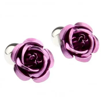 

Purple Rose Flower Cufflink Cuff Link 15 Pairs Wholesale Free Shipping