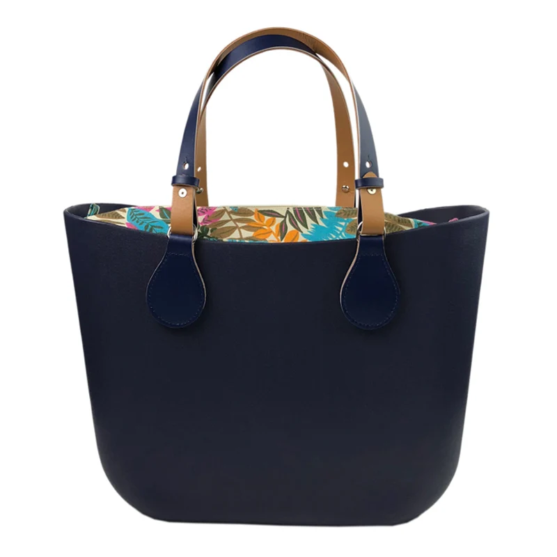 Темно-синяя силиконовая пляжная сумка, женская сумка, O сумка, стиль obag, водонепроницаемая, EVA body, женская сумка