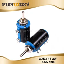 2 шт. WXD3-13-2W 5K6 Ом 5,6 K WXD3-13 2 Вт Поворотный многооборотный потенциометр с проволочной обмоткой