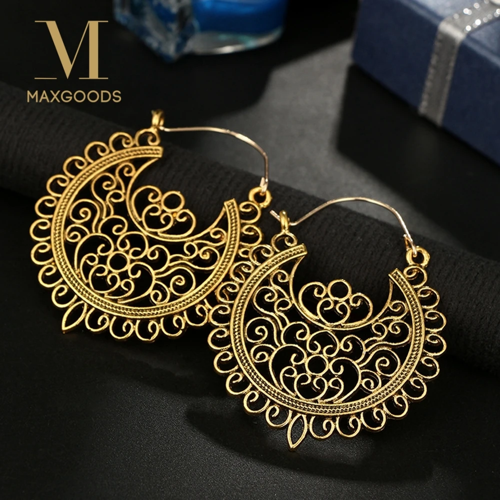 

2019 Tribal Bohemia Hollow Geometric Earrings Vintage Gypsy Boho Hanging Pendant Earrings Women Drop Earrings Jewelry kolczyki