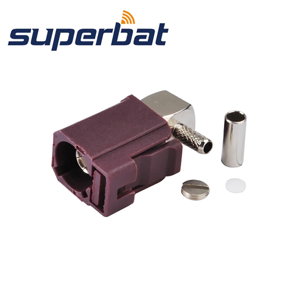 Superbat 10 шт. Fakra Jack прямоугольный ДЛЯ RF Coaixal кабель RG316 RG174 LMR100 для фиолетового