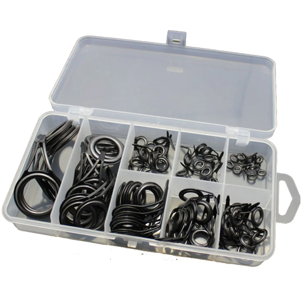 

75Pcs/Lot Telescopic Fishing Rod Guide Tip Repair Kit Rod DIY Eye Rings Fishing Rod Guide Fishing Tackle