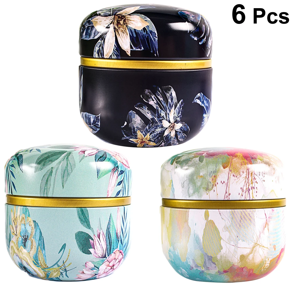 

6pcs Sealed Can Tea Grain Kitchen Cereal Storage Pot Box Container Organizer for Dry Food Tea Oatmeal