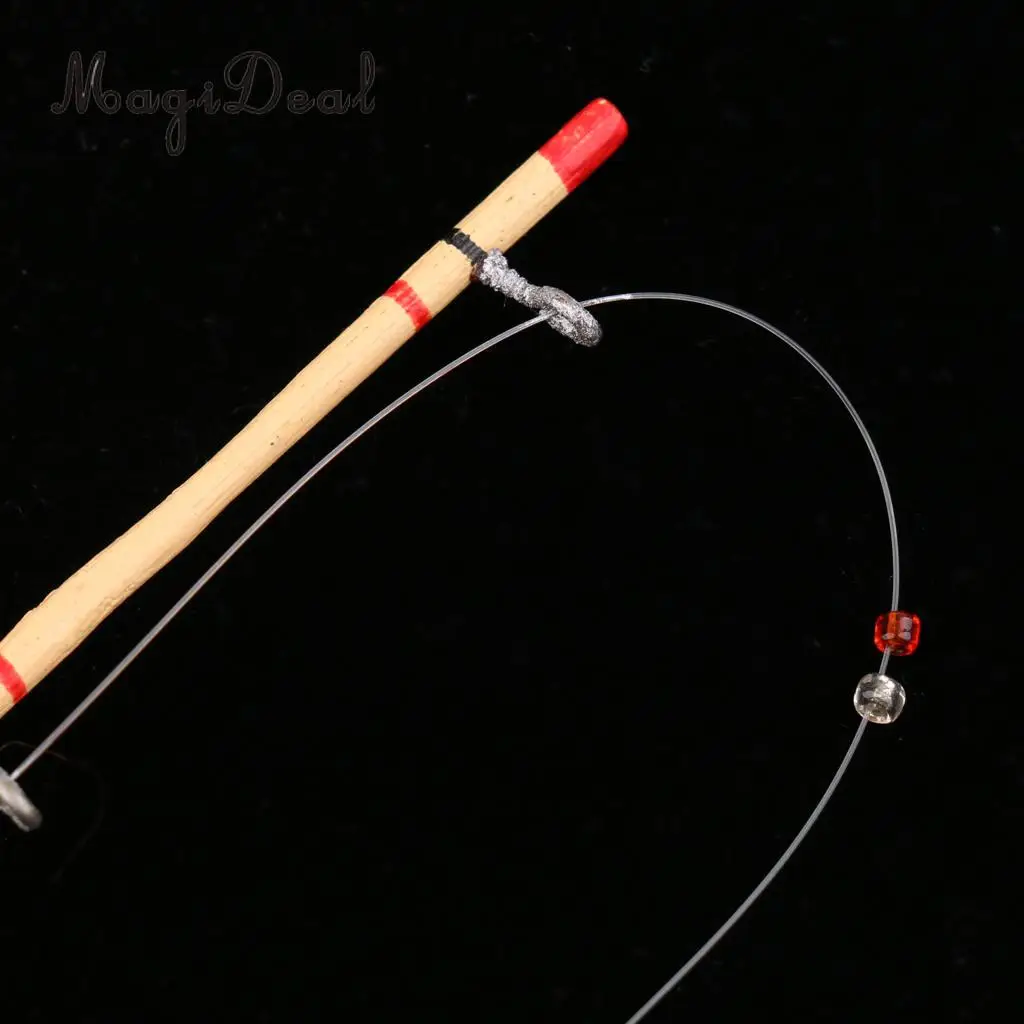 1Pc 1/12 Scale Dollhouse Miniature Fishing Rod Fishing Pole for Dolls House Decor Kids Children Toy