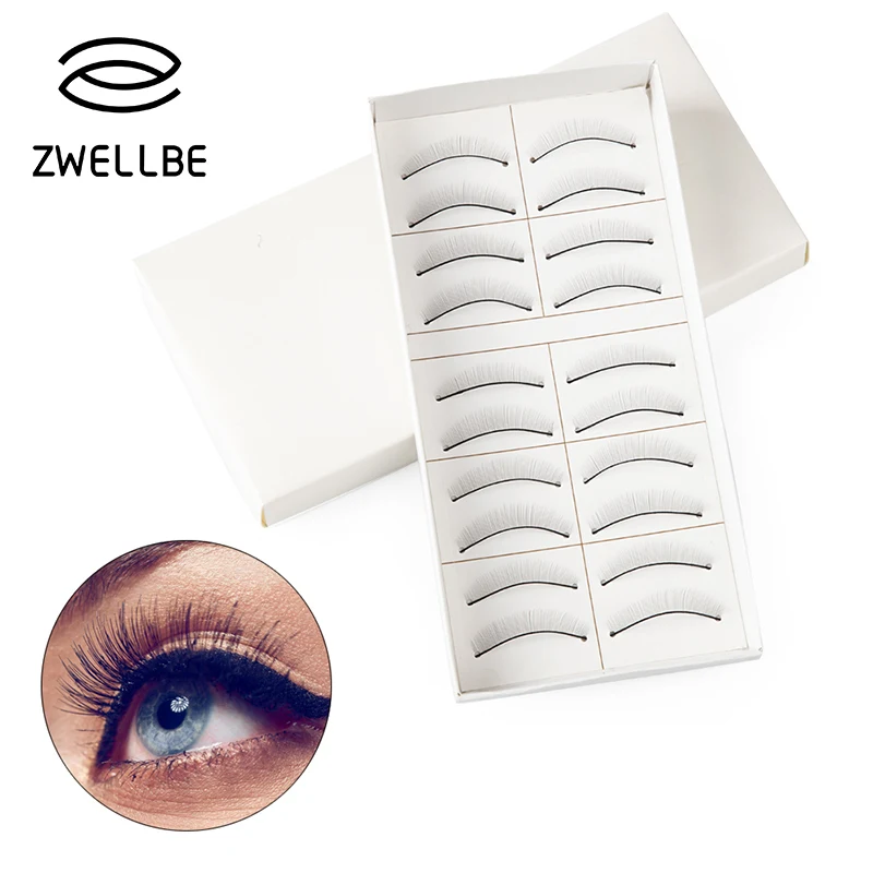 

10Pairs/Set Handmade Training Lashes Soft Natural Practice False Eyelash For Beginners Teaching Lashes Eye Extension Makeup Tool