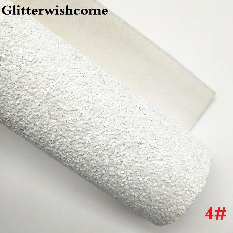 Glitterwishcome 21X29 см A4 размер винил для бантов белая блестящая кожа, плоская массивная блестящая кожаная ткань винил для бантов, GM100A