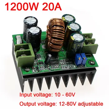 

1200W 20A DC-DC Converter Boost Power Supply Module 9V-60V 12V 36V to 12V-83V 24V 48V 72V voltage Regulator Car LED driver NEW