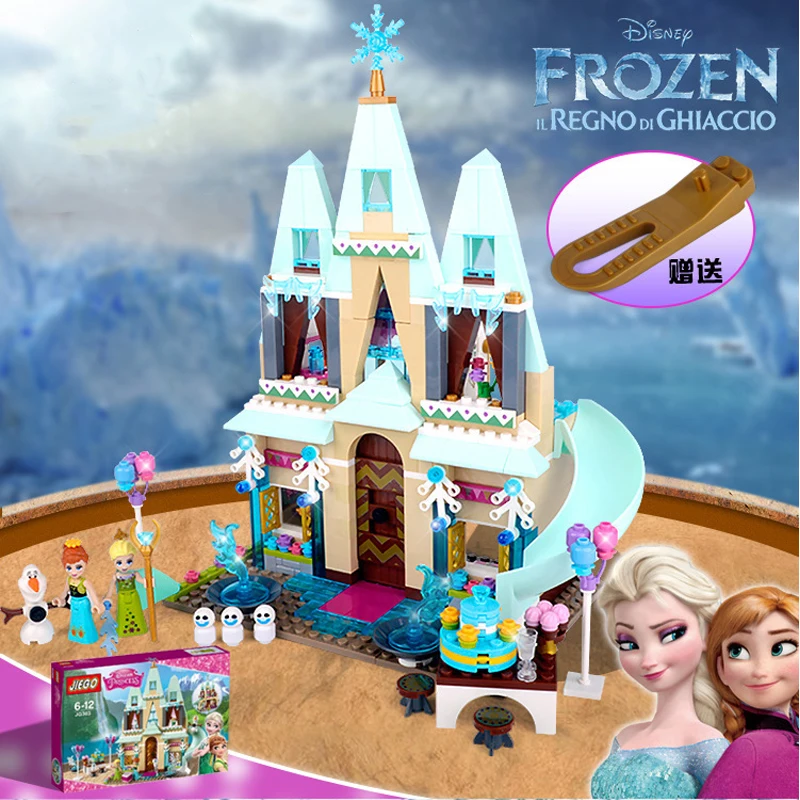Ceny Wymarzona księżniczka mrożone klocki zamek Arendelle księżniczka anna Elsa kompatybilne zabawki dla dzieci