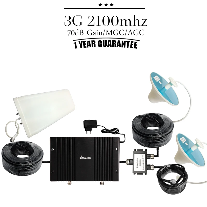 

Cover Large Area 70dB Gain 3G WCDMA 2100 Mobile Phone Booster Cellular Signal Repeater LCD Display 3G UMTS 2100mhz Amplifier#50