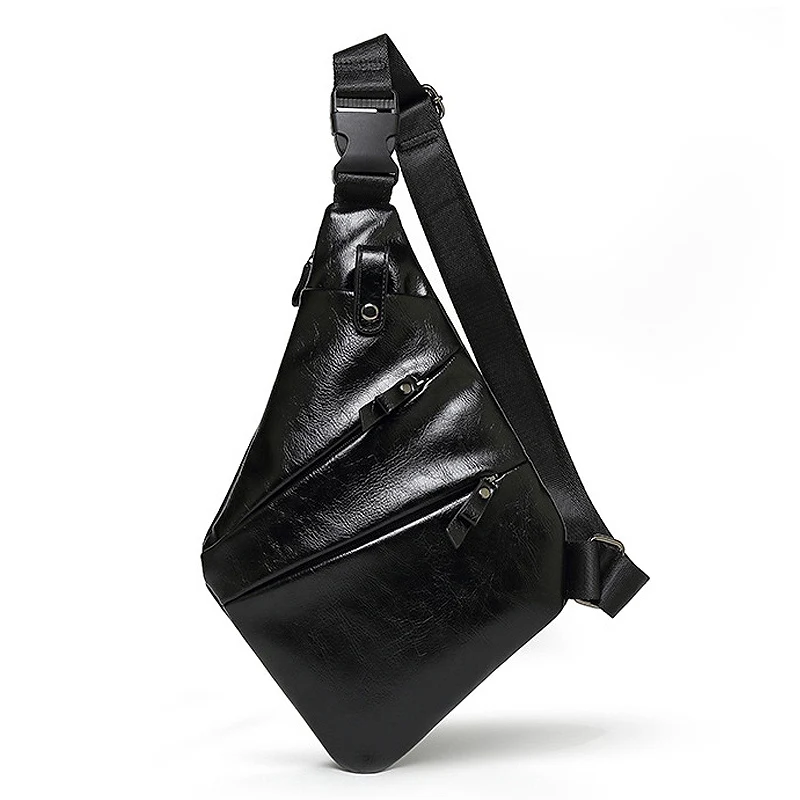 

Men's Fashion Crossbody Bag PU Leather Chest Bags Water Repellent Men Shoulder Bags Storage Wallet Chest Waist Pack a2100