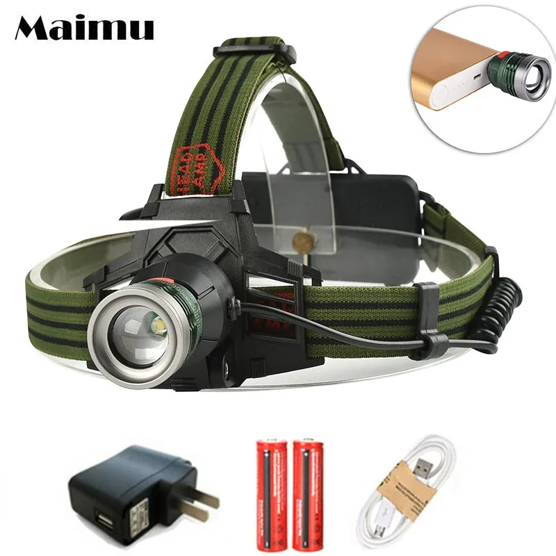 

Maimu Headlamp LED CREE Q5 light Adjustable Focus Outdoor Camping Fishing Hunting High Power Rechargeable Head Torch fishing D24