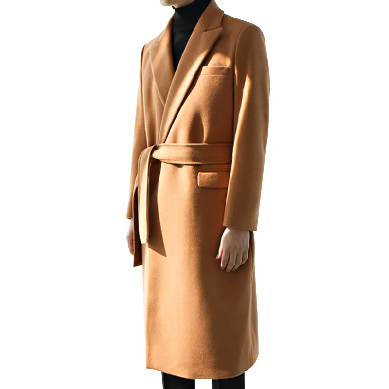 

S-5XL! 2018 Men's woollen cloth coat, long style Korean version of the style of the style of the British style