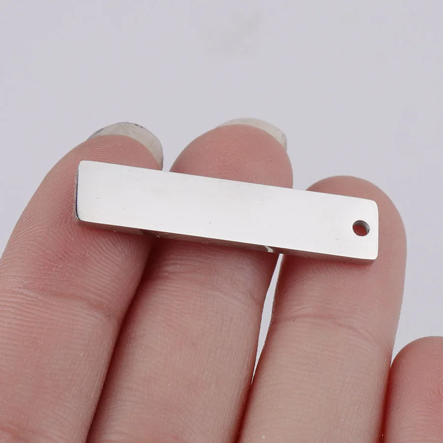 Fnixtar индивидуальные прямоугольные Подвески DIY зеркальная полированная нержавеющая сталь чистая бирка под штамповку кулоны с надписью 7/8x32 мм 20 шт./лот