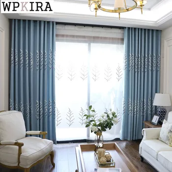 

Kapok Embroidered Sheer Curtain High Quality Fashion Thick Shade Curtains For Living room Bedroom Kitchen Window Drapes S116&30