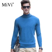 

MIVI Fashion Male Sweaters Cashmere Turtleneck Top Sweater Men Knitted Long Sleeve Pullover Slim 100% Wool Men's Winter Clothes