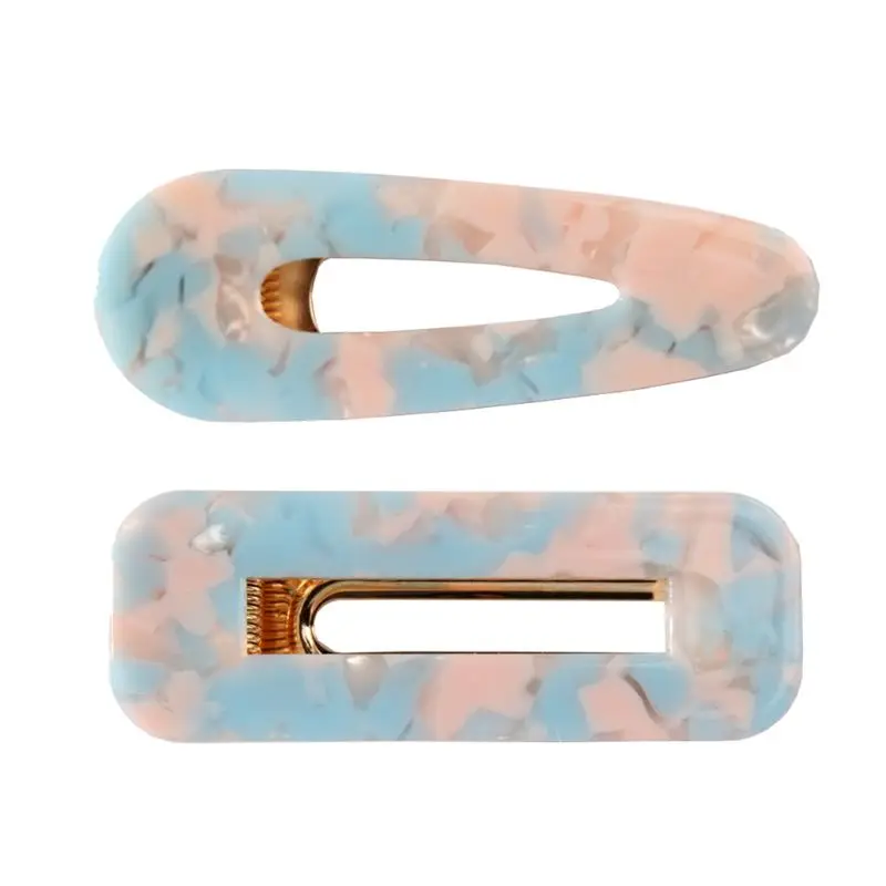 

1 Set Acrylic Resin Hair Barrettes Alligator Hair Clips,1pcs Hair Clips Marble Pattern Hairpins Geometric Alligator Clips for Wo