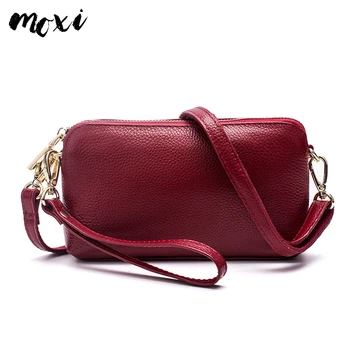 

Moxi Women Messenger Bag Large Capacity Daily Female Crossbody Bag Candy Color Ladies Clutch Party Purse 100% Cowskin Handbags