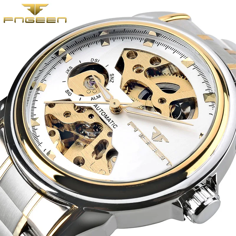 Prix pour Automatique Mécanique montres hommes mécanique squelette montres mode casual or steel band montre relogio masculino Cadeau Prix pour Automatique Mécanique montres hommes mécanique squelette montres mode casual or steel band montre relogio masculino Cadeau