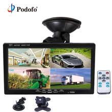 Podofo " Сплит-экран Quad Monitor 4CH видео вход PC аудио лобовое стекло стиль парковки приборной панели автомобиля заднего вида камеры автомобиля-Стайлинг