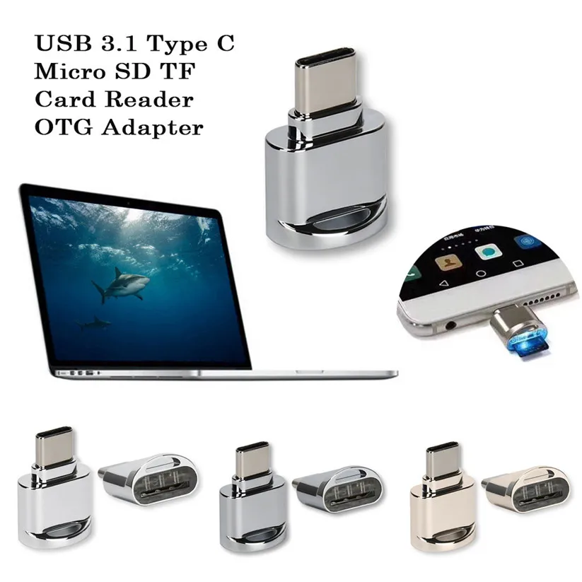 

Ouhaobin Card Readers Metal USB 3.1 Type C Micro SD TF Card Reader OTG Adapter For Samsung Galaxy S8 td0103 dropship