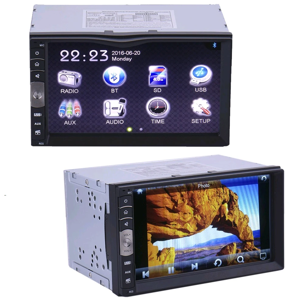 7 inch Universal 2 Din HD Bluetooth USB/TF Aux Input Car Stereo FM Radio MP5 Player For VW/Volkswagen/Passat/POLO/GOLF/Skoda